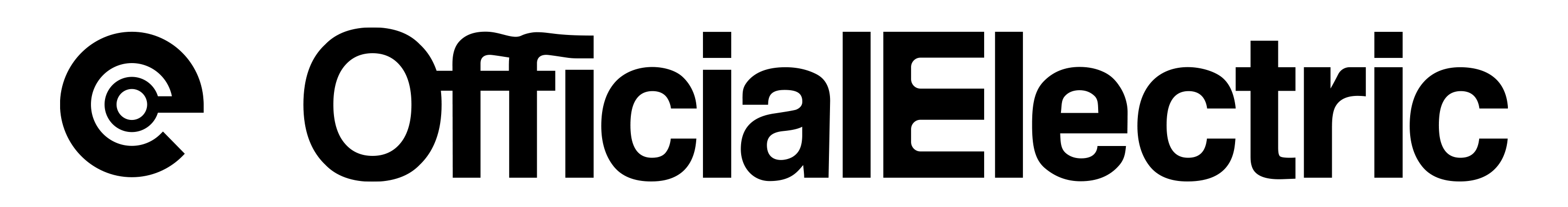 Black 'OfficialElectric' logo on a white background